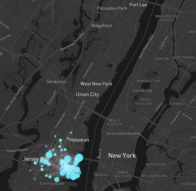CitiBike network graph — May (spring)