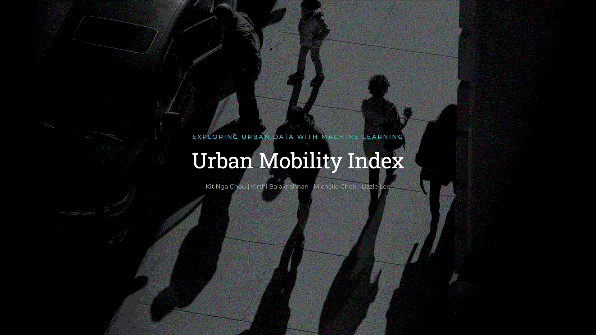 Urban Mobility Index interactive tool — walkability scoring across neighborhoods